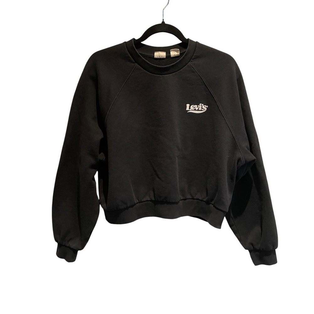 Levi's Women's Black Crewneck Cropped Sweatshirt Size M